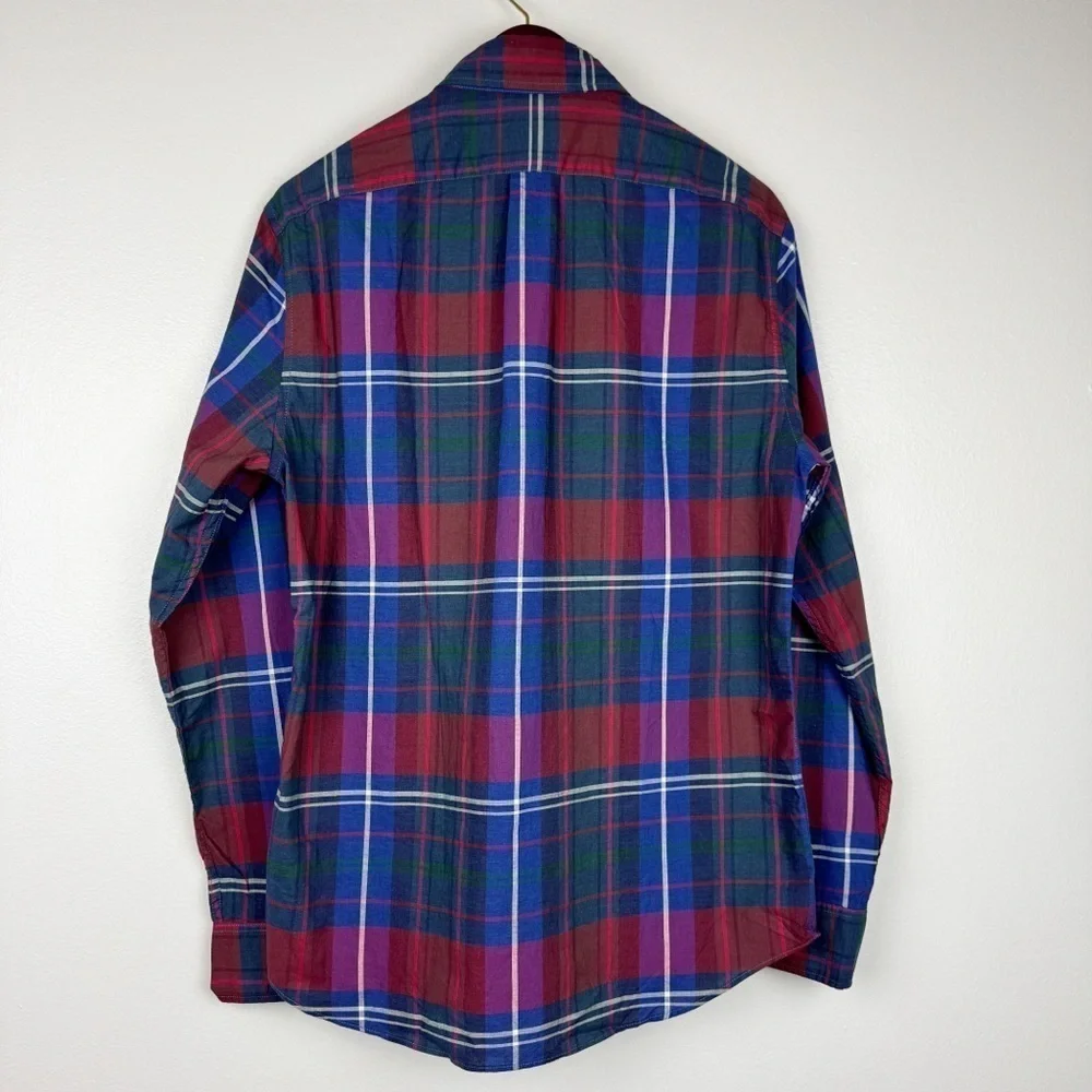 J. Crew Men's Slim Secret Wash Cotton Poplin Shirt Plaid Size M NWT